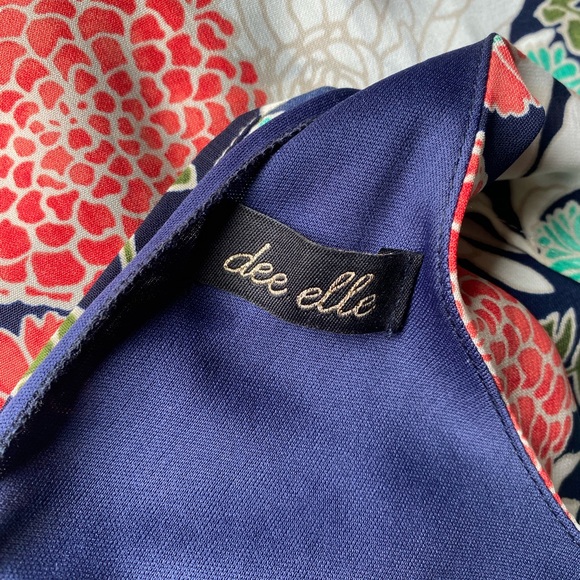 dee elle Floral Summer Halter Romper Turquoise Coral - Picture 12 of 14